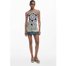 Desigual Blåa Kjolar Desigual Double-Waist Mini Skirt