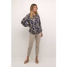 Cream Multifärgade Överdelar Cream Crlucy Blouse Dam Långärmade Blusar - Blue Paisley