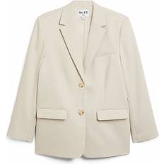 NA-KD Oversized Twill Blazer - Beige