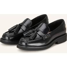Tommy Hilfiger Lightweight Leather Tassel Loafers - Black