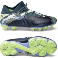 Dam - Gråa Fotbollsskor Puma Future 7 Match FG Ag Lights Out - Blå/White/Grön
