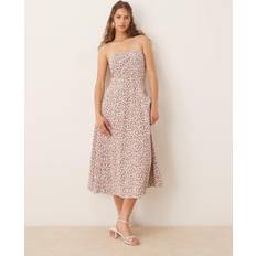 Abercrombie & Fitch Midi Dresses Abercrombie & Fitch Strapless Flare Midi Dress Red Floral