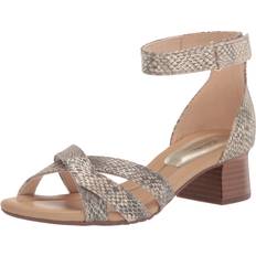 Clarks Beige Slippers & Sandals Clarks Desirae Lily Heeled Sandal - Beige Metallic Synthetic