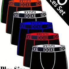 Green - Sportswear Garment Men's Underwear Temu Xazjia Big Tall Boxer Briefs Elastic Waistband - Green/Red/Blue/Black
