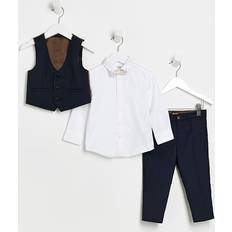 River Island Mini Boys Navy 3 Piece Suit Set