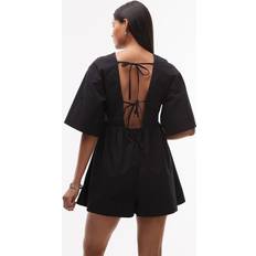 Topshop Playsuit Med Djup V-ringning - Svart