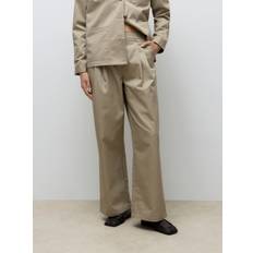 Dame - Hvid Bukser Vero Moda Bukser Med Lægfolder - Beige