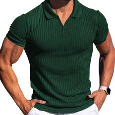 Fitness & Gymträning Skjortor Temu Slim-fit V-Neck Shirt Breathable Short Sleeve - Solid Color