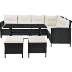 Juskys Manacor - Black, Cream Outdoor Lounge Set