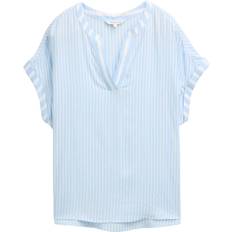 Tom Tailor Dame Bluser Tom Tailor Bluse - Lyseblå/Hvid