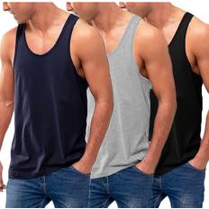 Men - V-Neck Tank Tops Temu Men's Casual V-neck Tank Tops - Navy/Gray/Black