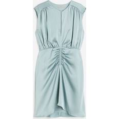 H&M Ladies Draped Satin Dress - Light Turquoise