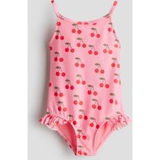 Pink Bathing Suits Children's Clothing H&M Girls Printed Swimsuit - Pink/Cherries