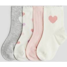 H&M Baby Hearts 4-Pack Socks - Light Pink