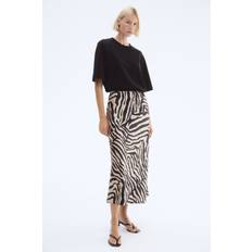 H&M Zebra Print Maxi Skirt - Light Beige/Zebra