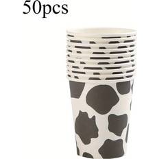 Party Paper Cups Temu 50pcs Cow Cups Print Paper Decorations