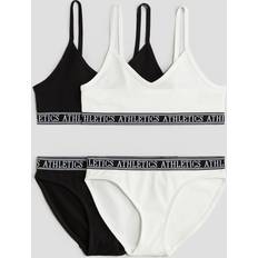 Cotton - Girls Underwear Sets H&M 4-Piece Cotton Underwear Set - Black/White