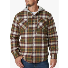 Wrangler Men's Long Sleeve Quilted Lined Flannel Shirt - Olive Night