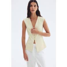 H&M Dame Vest Interlockjersey - Sart Gul