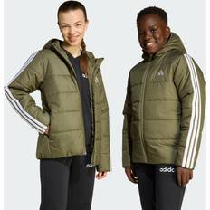 adidas 3-Stripes Padded Jacket Kids - Olive Strata White