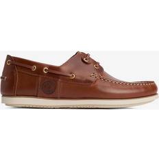 Men - Suede Boat Shoes Barbour Leather Slip-On Boat Shoes - Cognac