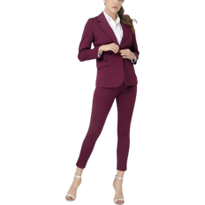 Nylon Suits Marycrafts Women's Business Blazer Pant Suit Set - Burgundy