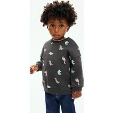 3-6M Tops Children's Clothing H&M Baby Printed Baby Sweatshirt - Dark Grey