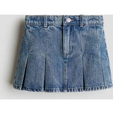 H&M Denim Blue Pleated Denim Skirt - Blue