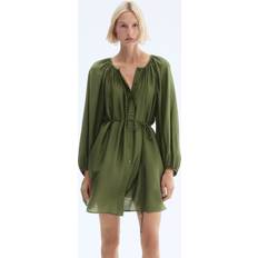 H&M Ladies Oversized Tie Belt Dress - Dark Green