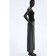 H&M Tailored Linen Blend Trousers - Dark Grey