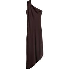 Mango Asymmetrical Satin Dress Woman - Brown
