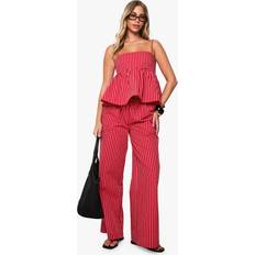 Fitness & Gym - Red Trousers boohoo Stripe Wide Leg Trousers - Red