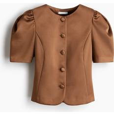 H&M Ladies Puff Sleeved Blouse - Brown