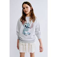 Sweatshirts H&M Girls Stitch Printed Sweatshirt - Grey Marl/Lilo
