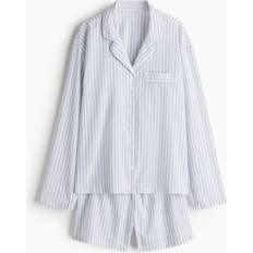 H&M Ladies Striped Cotton Pyjamas - White/Turquoise