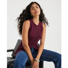 River Island Women Vests River Island Womens Red Knitted Longline Waistcoat - Red