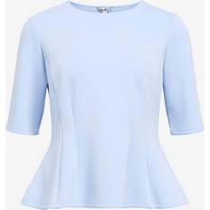 Cropped Bluser Object Peplum Top Kentucky Blue Toppe - Lyseblå