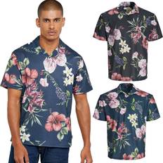 Florals Polo Shirts Jack & Jones Mens Polo Shirt Sleeve Floral Top Designer