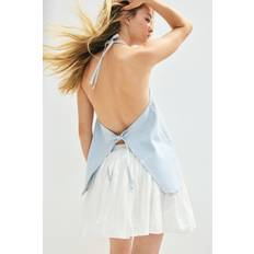 H&M Pale Denim Halterneck Denim Waistcoat - Blue