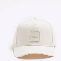 Men Accessories River Island Cream Rubber Badge Baseball Cap - One Size