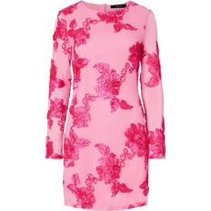 Pieces Klänningar Pieces Pceva LS Short Slim Dress Korta Klänningar - Sachet Pink/Flower
