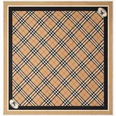 Burberry Halstørklæde & Sjal Burberry Silk Check Scarf Tjek Silketørklæde Med Knight Stamp - Beige