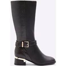 Women High Boots River Island Girls Black Heeled Knee High Boots