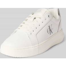 Calvin Klein Dame Sneakers Calvin Klein Jeans Sneaker Low Leather Trainers - White