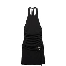Clothing Pull&Bear Short Halter Dress With Buckle - Black