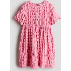 H&M Pige Varm Rosa Kjole Strukturvævet Jersey
