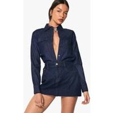 boohoo Womens Denim Mini Skirt - Blue