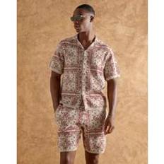 Men Shirts River Island Knitted Short Sleeve Shirt - Red