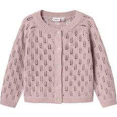 Återvunna material Koftor Barnkläder Name It Cardigan Stickad NmfLeslie Polerad Lilac