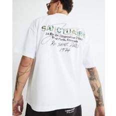 River Island Men T-shirts River Island Oversized Sanctuaire T-Shirt - White